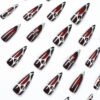 JP2052-⛓️ Silver Chrome Cross Stiletto Press-Ons | Gothic Glam, Zero Chains to Salons.​