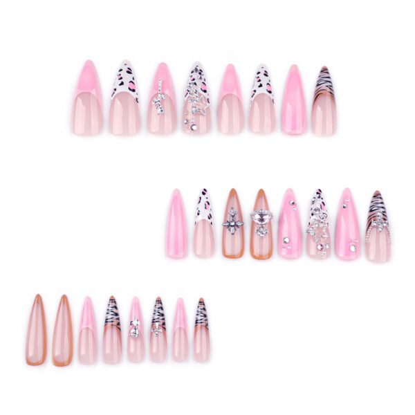 O1CN01sLVIFE2NGHy64coCY_!!4234819935-0-cib JP3849-🖤 Leopard & Zebra French Stiletto Press-Ons w/ Star Chains | Unleash Your Wild Side.