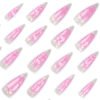 JP2954-​Irresistible 3D Pink French Stiletto Press-Ons with Hearts | Salon Glam in Minutes!​
