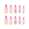JP3391-Venus Stiletto Press Ons: Rose Chrome Ombré ✦ 3D Crystal Shrapnel​​ ✨ Make Salons Blush!