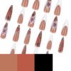 ​JP3558-Winter Luxe Press Ons: Snow French ✦ Leopard 3D Florals​​ ❄️ Salon-Quality in 7 Mins Flat!