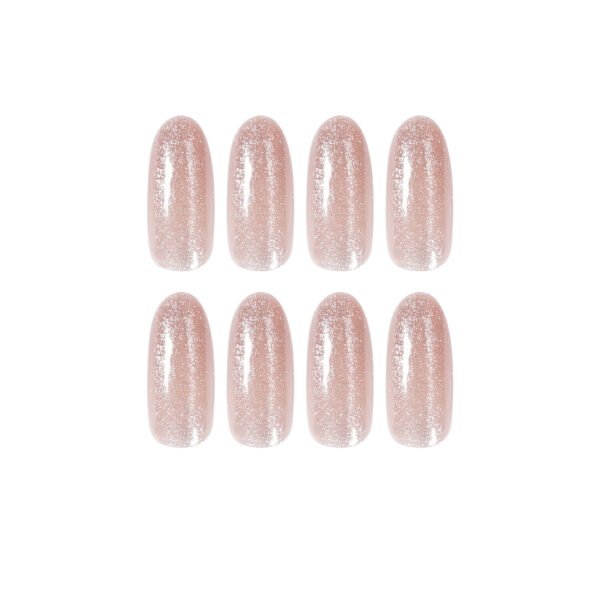 JP892-🍁 Timeless Amber Elegance: Crystal Cat Eye Almond French Tips