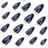 JP3566-🌌 ​​Event Horizon Almonds: Icy Hoop French Tips on Spilled-Ink Velvet​​ ✨ Reusable • Waterproof • Office-to-Rave Pro