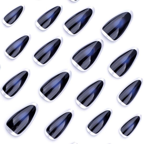 O1CN0102hmgz2NGHuywQBJe_!!4234819935-0-cib JP3566-🌌 Event Horizon Almonds: Icy Hoop French Tips on Spilled-Ink Velvet ✨ Reusable • Waterproof • Office-to-Rave Pro