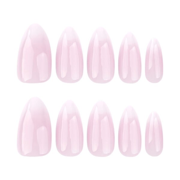JP3568-Soft Blush Ombre Almond Press On Nails | Reusable French Fade Manicure (Waterproof)  ​​Subtitle:​​ Effortless Luxury for Everyday Elegance – Salon-Grade Ombre in 8 Minutes Flat ✨  ​​(Hero image showcasing nails in soft pink-to-white gradient on almond-shaped tips)​