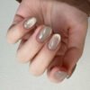 JP2652-🌲 Enchanted Forest at Your Fingertips: Jade Forest Cat Eye French Press-Ons