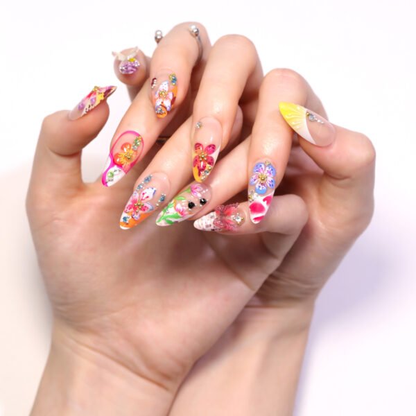 JP3468-Tropical French Tip Press-On Nails: Salon Beauty, Zero Commitment ✨