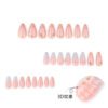 JP3876-Liquid Metal French Almond Nails | 3D Teardrop Design | Waterproof Reusable Salon Escape​​  ​​Subtitle:​​ Architectural Elegance That Defies Salon Chains