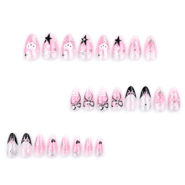 O1CN011YBsNN2NGHxn7Vc30_!!4234819935-0-cib JP3751-Secret Garden Almond Nails: Reusable Press-Ons with Gentle Tulips & Bunny Charm