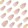 JP3749-Pearlescent French Almond Press-Ons | Diamond Dust Shimmer | Reusable Salon Escape ​​Instant Light Capture: Your Secret Glow Revolution​