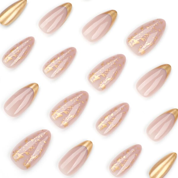 O1CN011eVtD62NGHxUCM3dB_!!4234819935-0-cib JP3749-Pearlescent French Almond Press-Ons | Diamond Dust Shimmer | Reusable Salon Escape Instant Light Capture: Your Secret Glow Revolution