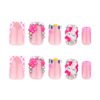 JP3659-Your Daily Dose of Kawaii: Reusable Cat & Heart French Tips ✨ (Nude Pink, Short Square)