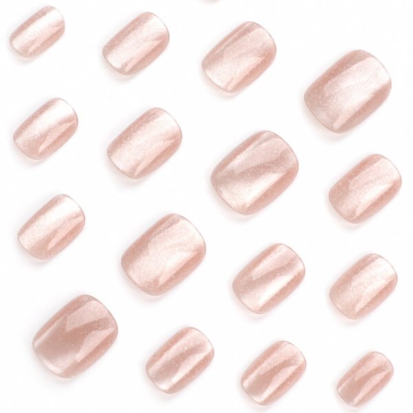 JP3269-Pink Perfection French Toes: Viral Cat Eye Glam in Minutes ✨ (Reusable, Short & Sweet!)​