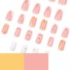 JP3713-Elevated French Nails: 3D Sunflower Minimalism | Reusable Salon-Grade Press-Ons ​​Understated Luxury Reborn: Effortless Garden Elegance at Your Fingertips​