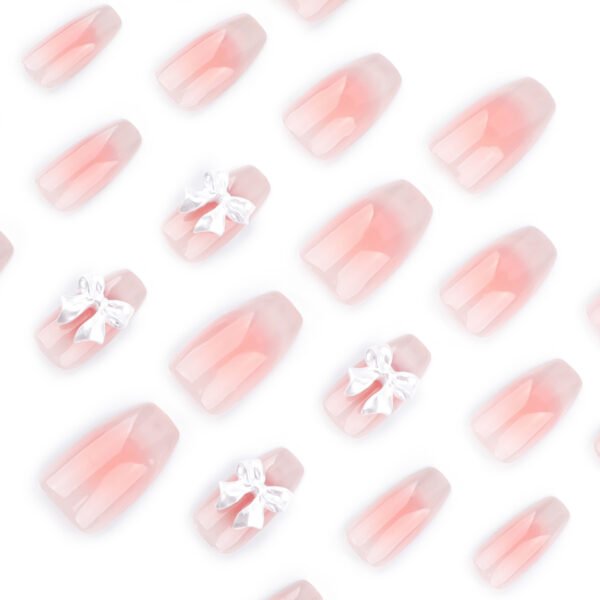 O1CN0121E8oM2NGHvr8bfqE_!!4234819935-0-cib JP3606-Blush Whisper Ballet Nails: Reusable Cat-Eye French with 3D Bows | Waterproof Sweet Luxury