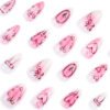 JP3710-Sweet & Sour Almond Press Ons | 3D Hearts & Bows | Reusable Salon-Grade Nails​​  ​​Subtitle:​​ Your Passport to Edgy Feminine Energy - Salon Drama Free