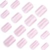 JP3547-✨ Pink Power Perfection: Minimalist Magic in Minutes! Square French Cat Eye Press-Ons