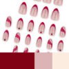 JP3552❄️ ​​​​ Crimson Frost French Tips: Winter-Ready Press On Nails with Red Glitter & Ice Diamonds (Waterproof Reusable)  🔥 ​​​​ Salon Secret Revealed: 30-Second Bourbon-Soaked Glam for Holiday Parties - Zero Chip Guarantee