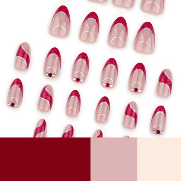 O1CN012hPrhi2NGHvb8pc92_!!4234819935-0-cib JP3552❄️ Crimson Frost French Tips: Winter-Ready Press On Nails with Red Glitter & Ice Diamonds (Waterproof Reusable) 🔥 Salon Secret Revealed: 30-Second Bourbon-Soaked Glam for Holiday Parties - Zero Chip Guarantee