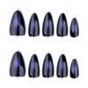 JP3566-🌌 ​​Event Horizon Almonds: Icy Hoop French Tips on Spilled-Ink Velvet​​ ✨ Reusable • Waterproof • Office-to-Rave Pro