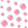 JP3800-Azure Seas Toenails: Effortless French Tip Press-Ons for Salt-Kissed Freedom