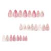 JP3403-✨ ​​Monet’s Garden at Your Fingertips: Reusable Pink Ombré Almond Nails w/ 3D Roses​​ Salon-Grade Impressionist Art — Zero Dry Time, Zero Regrets