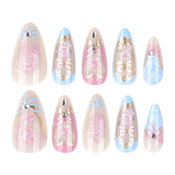 JP3918-Secret Garden Almonds: Monet-Style Press-Ons | Paint Your Passion, Skip Salon Chains ​​Tired of Salon Predictability? Wear Art Gallery Elegance.​