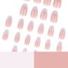 JP3736-Liquid Silver Ballet Press-Ons: Reusable French Fade Nails | Waterproof High-Design Glam