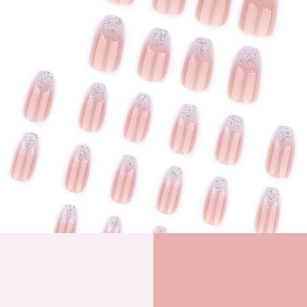 O1CN013gkoQc2NGHwr4ZCD3_!!4234819935-0-cib JP3736-Liquid Silver Ballet Press-Ons: Reusable French Fade Nails | Waterproof High-Design Glam