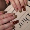 JP3592-Your Emerald Muse: Reusable Water Wave French Tips w/ Tortoiseshell ✨ (US/UK Top Seller!)