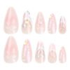 JP2950🍑 ​​Peach Mermaid Kisses: 3D Heart & Caviar Bead French Press Ons (Salon Smasher) - Waterproof & Reusable  💖 ​​​​ TikTok’s Obsession: 2-Minute Underwater Fairycore for Pool Parties & Summer Flings