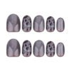 GN044-🐆 Smoky Leopard French Tips: Library Villainess Toes ✨ (Reusable, Short & Savage)