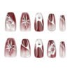 JP3540-Ethereal Ballet Press On Nails: Silver Flame Flowers & Smokey Ombre​​ ​​*Reusable Waterproof Manicure - Elevate Your Essence in 5 Minutes​​*