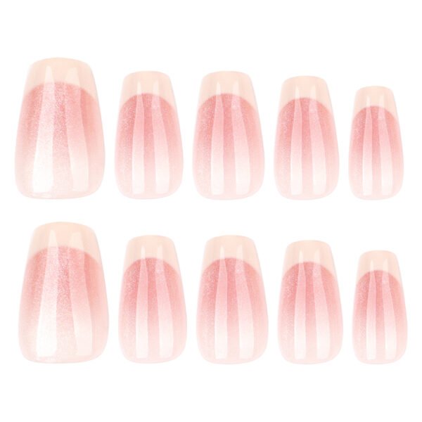 JL0690-Pure Desire Ballet Press-Ons: Blush, Cream & Cat Eye Magic | Reusable Luxury Nails
