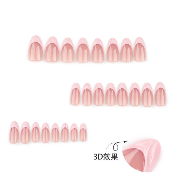 O1CN014odQTv2NGHszK5Ecy_!!4234819935-0-cib JP3390-Effortless Chic: Reusable Pink French Almond Nails w/ Subtle 3D Blossoms (Salon Precision Meets Morning Rush Reality)