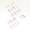 JP1119-Dazzling French Tip Ballet Press-On Nails: Waterproof, Reusable & Rainbow Accented Elegance for Effortless Glam​​  (Perfect for dancers, on-the-go professionals & fashion-forward souls craving runway-ready nails in minutes)