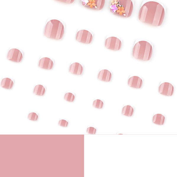JP3799-Effortless Floral French Toe Nails | Instagram-Worthy Pedicure Press-Ons ​​Sandal-Ready Perfection in 90 Seconds: Your Secret to Viral Feet​