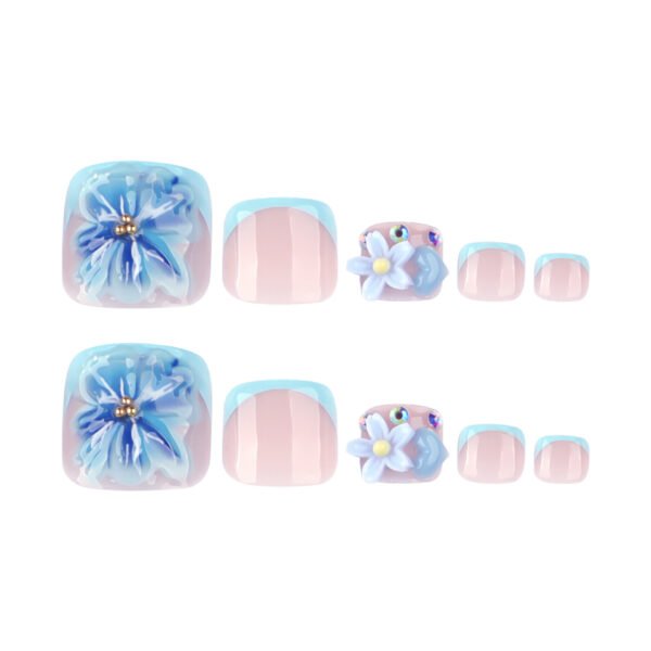 O1CN015bzxO22NGHyUmzNat_!!4234819935-0-cib JP3817-Summer-Ready French Pedicure Toenails | Blue 3D Flower Press Ons (Reusable & Waterproof)