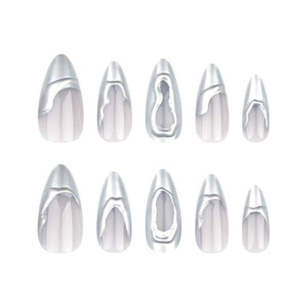 O1CN015kUMij2NGHteDPLFC_!!4234819935-0-cib JP3442-French Almond Mirror Chrome Nails | 3D Silver Mirror Press Ons | Bestselling Salon Alternative