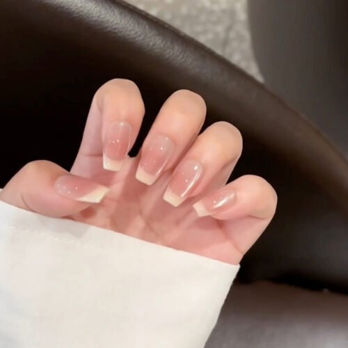 JL0690-Pure Desire Ballet Press-Ons: Blush, Cream & Cat Eye Magic | Reusable Luxury Nails