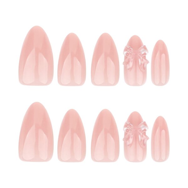 O1CN0162yBUM2NGHvVuqo37_!!4234819935-0-cib JP3617-✨ Effortless Fairycore: Rosé Buttercup Almond Press-Ons (3D Ice Diamond Bows ✨ Reusable & Waterproof)
