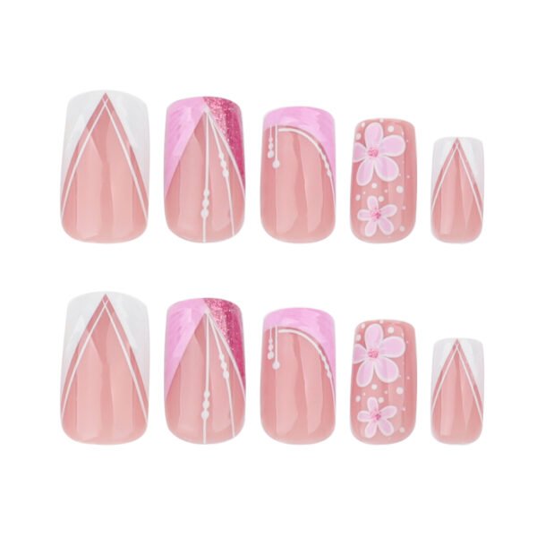 JP3771-Spring Awakening Nails: Reusable French Tips with Botanicals & Sculpted Edge​