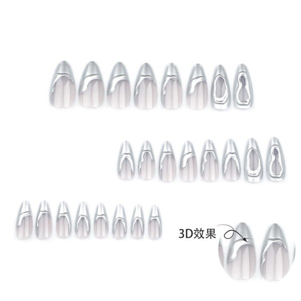 O1CN016WK2Zq2NGHtewqqE0_!!4234819935-0-cib JP3442-French Almond Mirror Chrome Nails | 3D Silver Mirror Press Ons | Bestselling Salon Alternative