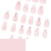 JP3855-Salon-Grade French Press On Nails | Reusable 3D Flower Designs (Short Almond Shape)