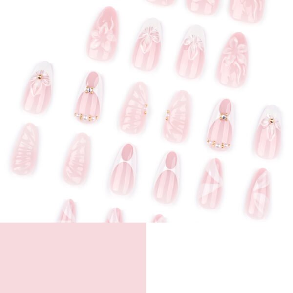 O1CN016fPVHJ2NGHyeSqQNl_!!4234819935-0-cib JP3855-Salon-Grade French Press On Nails | Reusable 3D Flower Designs (Short Almond Shape)