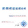 JP3817-Summer-Ready French Pedicure Toenails | Blue 3D Flower Press Ons (Reusable & Waterproof)