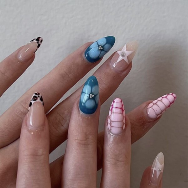 O1CN017PiQf52NGHyYX4ALo_!!4234819935-0-cib JP3968-Luxurious French Tip Crocodile Texture Press-On Nails: Your Salon Look, Reusable & Ready in Minutes