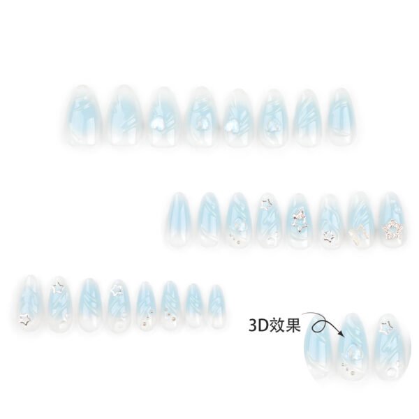 O1CN0182nd5Z2NGHsH27TIV_!!4234819935-0-cib JP3335-Ocean Dream 3D French Almond Press-On Nails New Watercolor Blue Ombré with Floating Hearts & Stars – Salon-Quality 3D Art in Minutes
