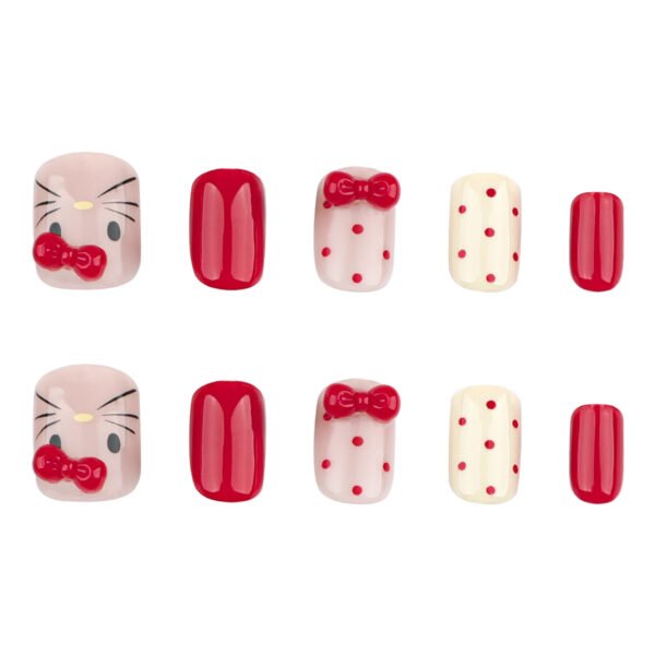 O1CN0184wkyv2NGHvmiNvQG_!!4234819935-0-cib JP3597-Sweet Whiskers & Bows: Cozy French Press-Ons for Fall/Winter Autumn French Tip Press Ons | Cat Print Red Bows Reusable Nails