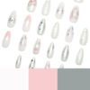 JP3847-⚡️ Rebel Galaxy Nails: Edgy 3D Star & Bow French Tips Press Ons - Waterproof & Salon-Crushing (Reusable 10x)  🖤 ​​​​ Slay Like Rihanna's Nail Artist: Lightning-Fast Punk Glam for Concerts, Dates & Power Meetings